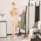 Costway Jewelry Cabinet Armoire Full Length Frameless Mirror Lockable with Lights White/Black/Rustic Brwon
